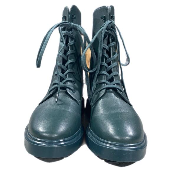 Stuart Weitzman Mckenzee Combat Boots 6.5 Green Lace Up - Picture 4 of 10